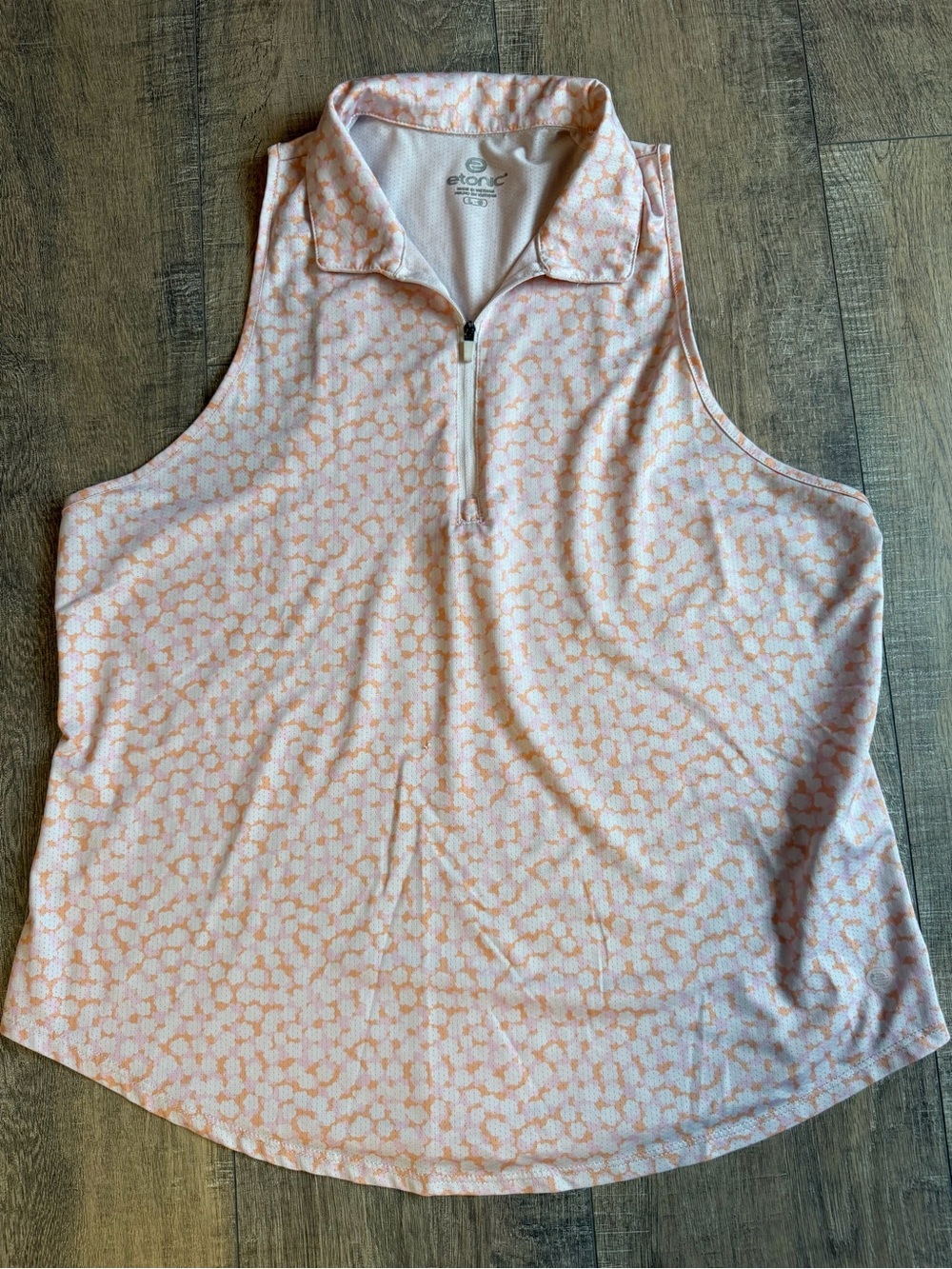 Etonic Women's Sleeveless Quarter-Zip Tank - Peach Print